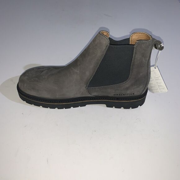 Birkenstock Boots Womens US 10 Grey Leather Chelsea Lug Sole Ankle Pull On EU 41 - Picture 3 of 11